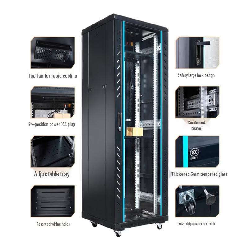 42U Heavy-Duty Tempered Glass Network Cabinet
