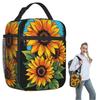 Sunflower Pattern Insulated Lunch Bag for Women Kids Portable Food Boxes Thermal Lunch Box Tote