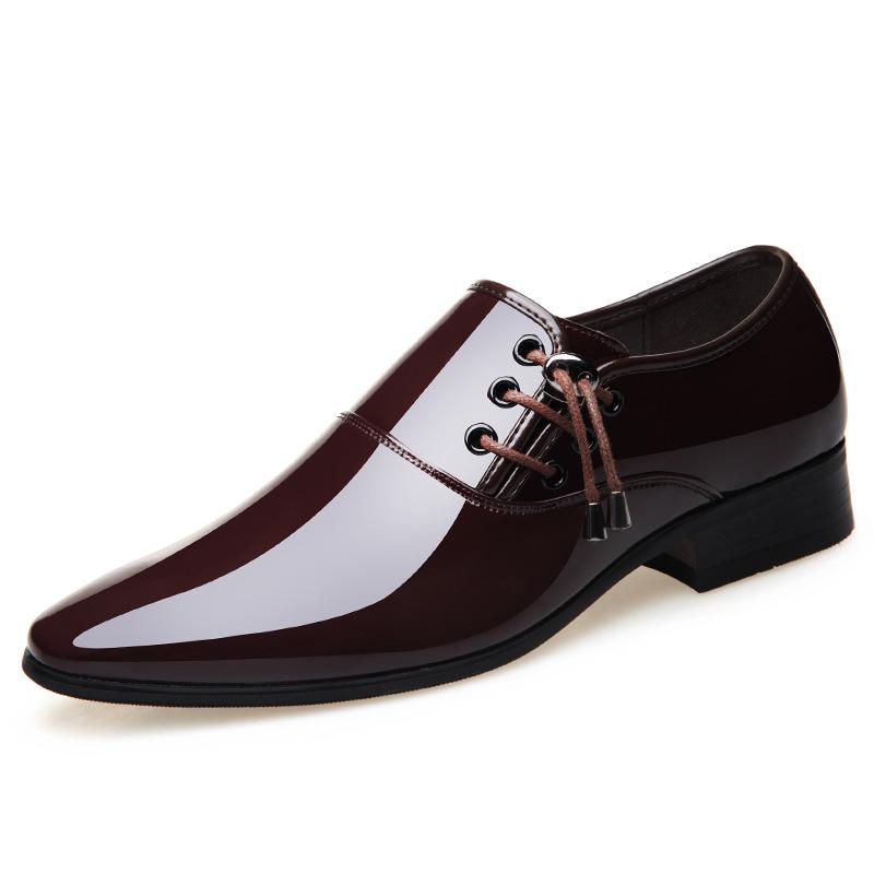 Fashion 2024 New Trending Italian Patent Leather Shoes for Men Business Shoe Lace Up Oxfords Plus Size Male Wedding Party Shoes