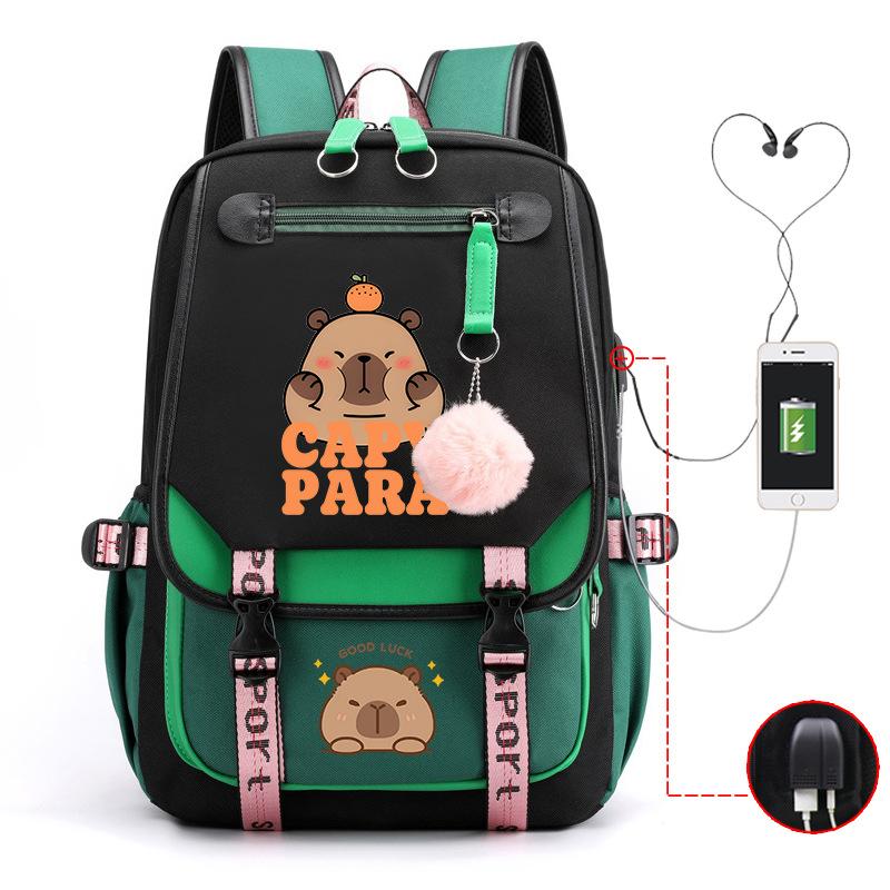 Campus Universal School Bag Kapibara Personality Trend USB Multifunctional Backpack Student New