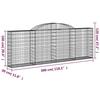 VidaXL Paniers à gabions arqués 8 pcs 300x30x100/120 cm fer galvanisé, gabion, cage de gabion, panier de mur de gabion, mur 3146527