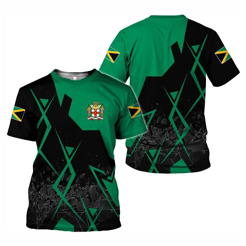 

Дизайнерська футболка Ямайка для чоловіків, гарячі розпродажі, літні футболки з круглим вирізом, дитячі вільні короткі рукави, футболки, топи, спортивні фітнес-футболки XXL