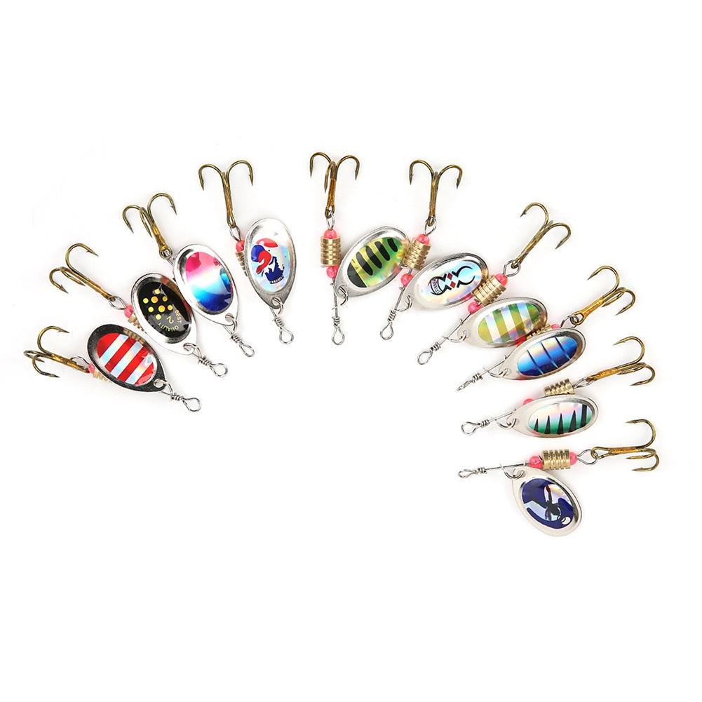

10 шт. рыболовных приманок Topwater Soft Hard Spinnerbait Set Lifelike Bass Spoon Baits