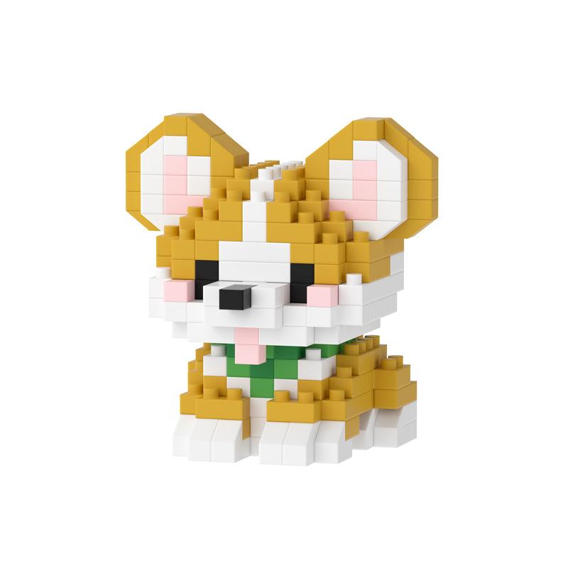 Cute Pet Dog Cat Micro Building Block Model Set Kids City Cartoon Animal Diamond Bricks Educational Toy Christmas Gifts for Kids
