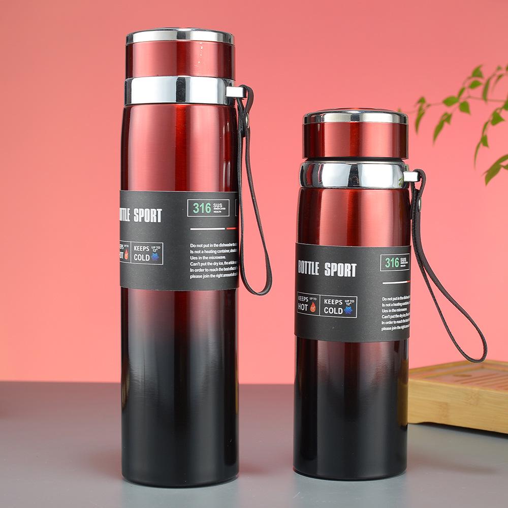 316 Stainless Steel Insulated Cup with Tea Infuser and Handle Rope