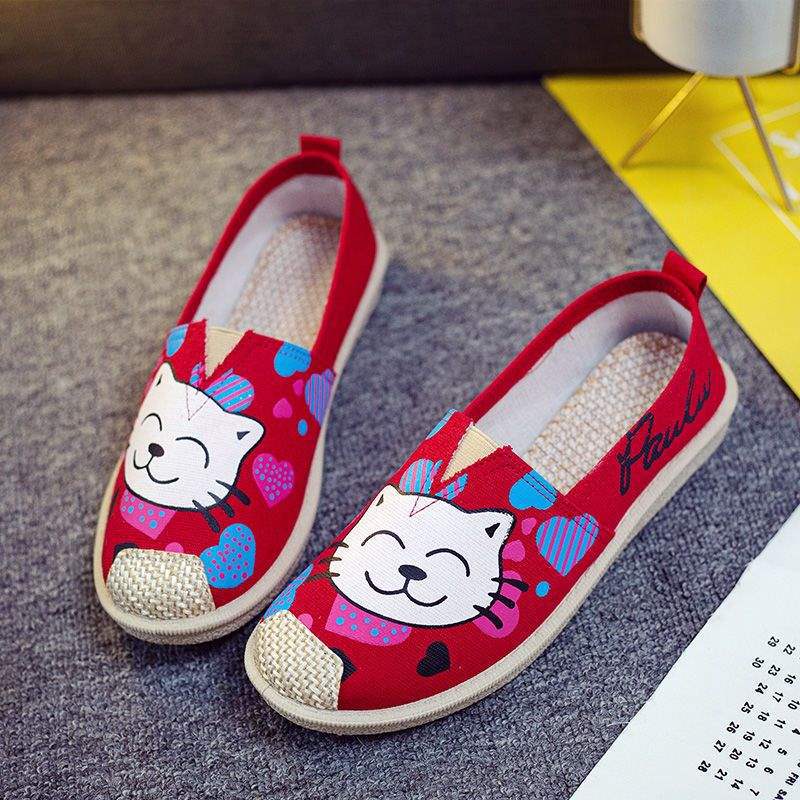 Spring cloth shoes one pedal flat-bottomed lazy fisherman breathable canvas single shoes