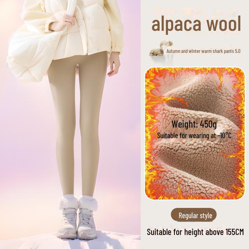 Women's Plush Shark Pants: Cozy High-Waist Barbie Yoga Leggings for Autumn & Winter