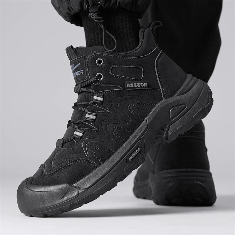 Warrior High-Top Hiking Shoes Casual Sports Fashion Versatile Daily Commuting Slip-Resistant Durable Fit Men Hiking Shoes WXP(WZ)-250501