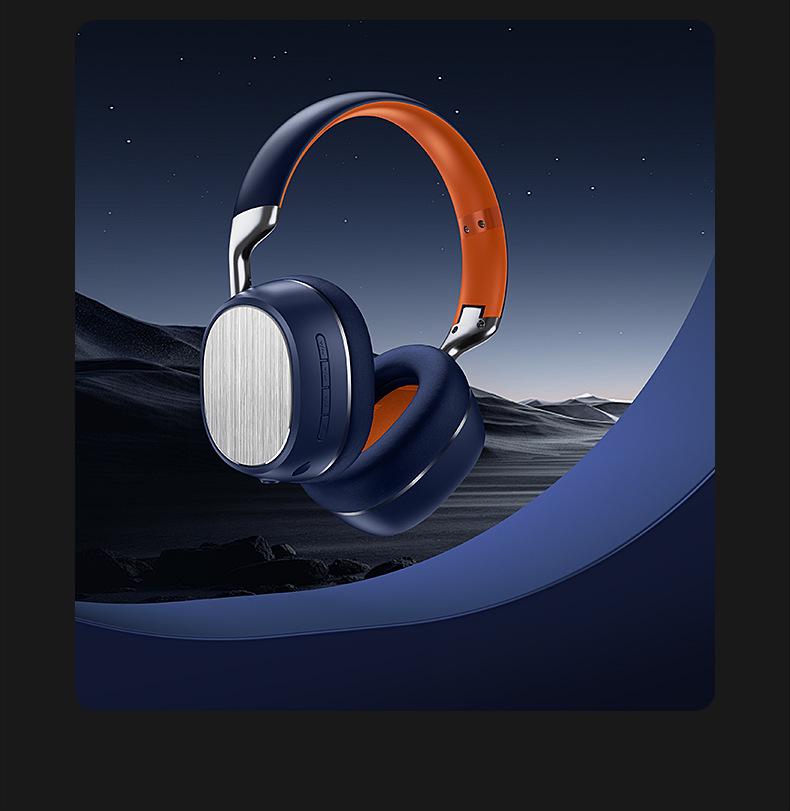 Business Style Gold Thread Over-Ear Bluetooth Headphones: High-Quality Sound for Wireless Gaming