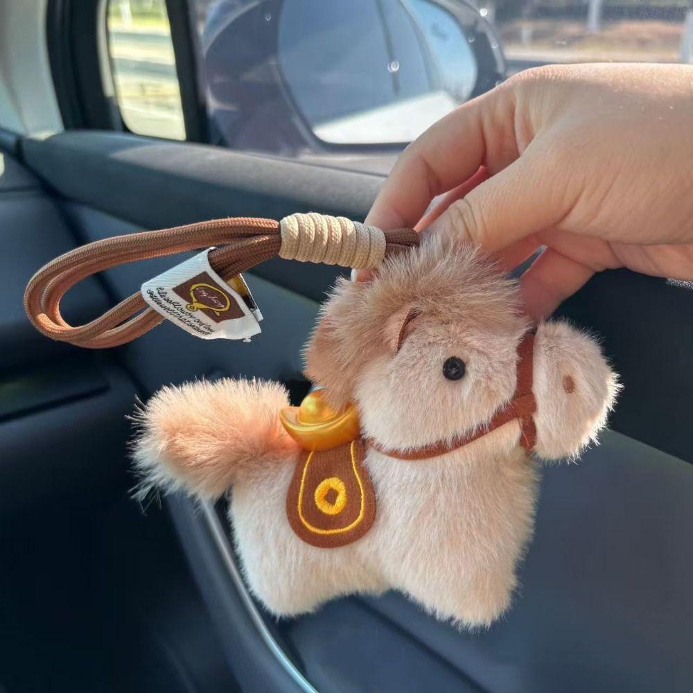 Cute Plush Horse Keychain Creative Chinese New Year Gift Yuanbao Pony Pendant  Year of Horse