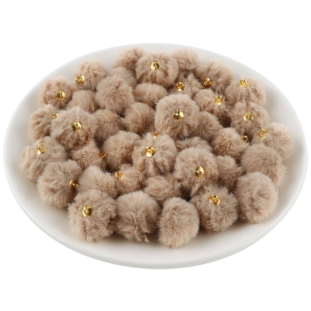 20pcs Plush Fur Cover Ball Beads Charms Cute Bead Pendant for DIY Jewelry Making Accessories Handmade Earring Bracelet