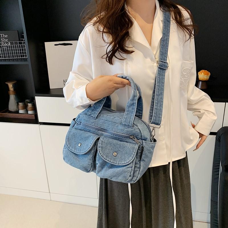 Borsa a tracolla casual alla moda da donna Borsa a spalla in denim di alta qualità Borsa tote di grande capacità Borse a mano multifunzionali da donna