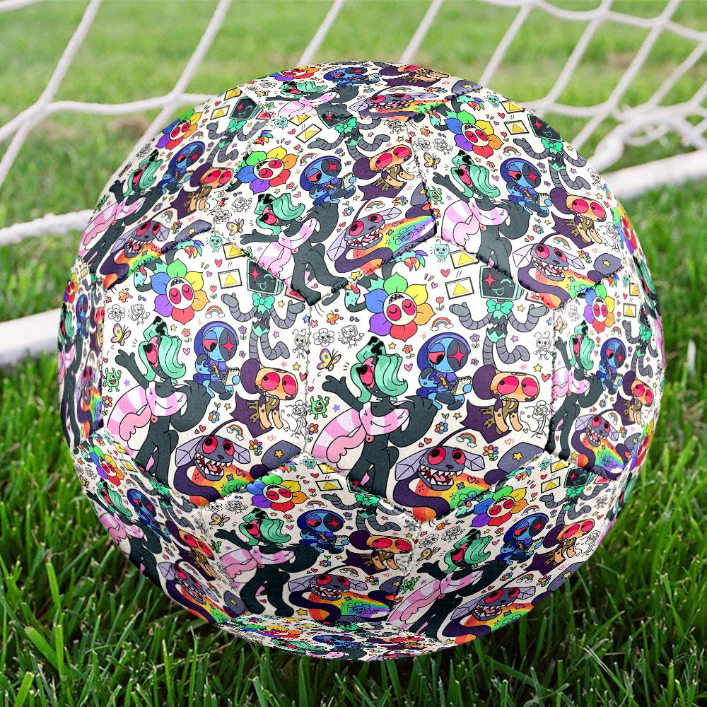 Dandy's World Print Size 5 Soccer Ball, Standard Match Football for Sports Game and Team Practice, Ideal Gift for Soccer Fans