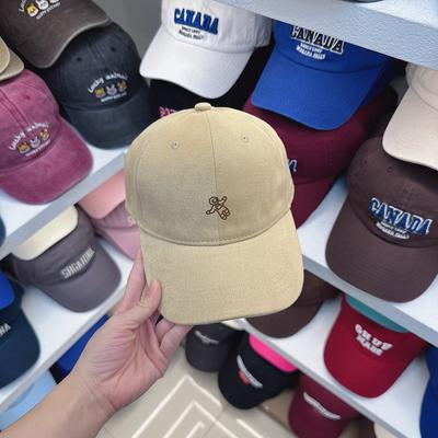 South Korea New Embroidered Baseball Cap Simple Big Head and Face Shaped Little Baseball Cap