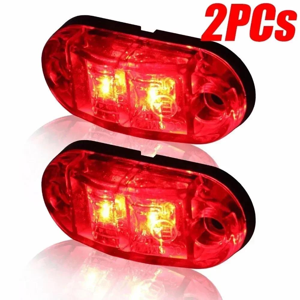 2/4Pcs 12V 24V LED Side Marker Lights Oval Front Rear Clearance Indicator Lamp TruckAccessorie for Truck Van Trailer BUS Caravan