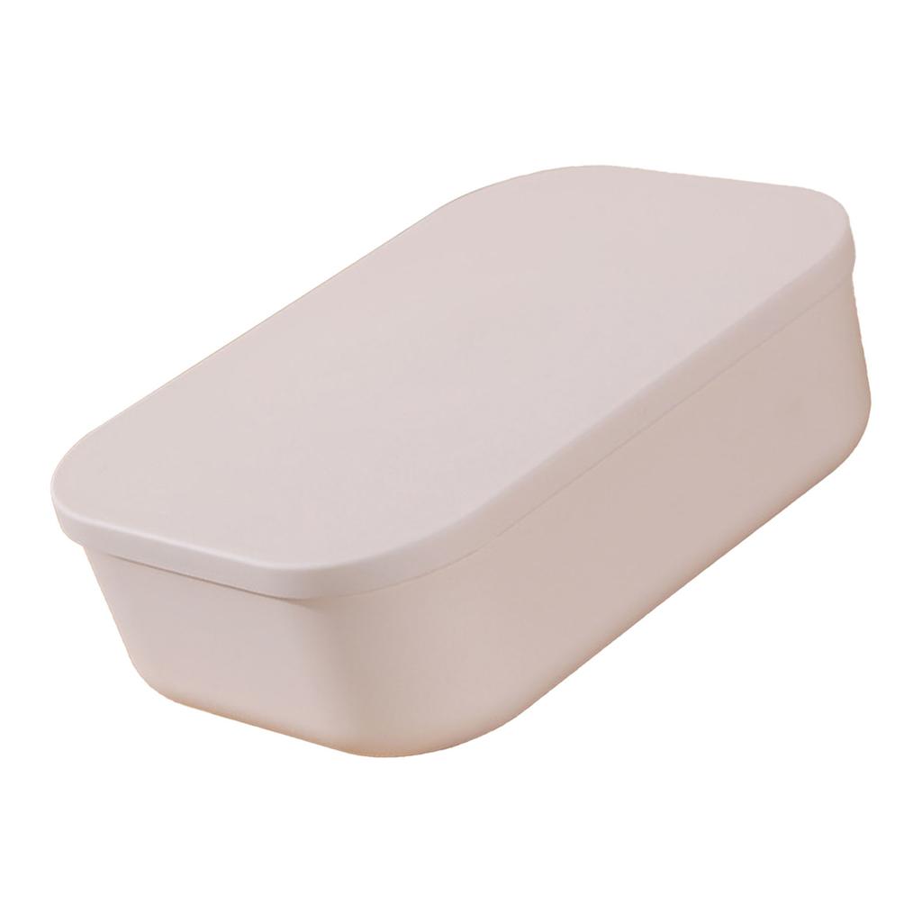 Desk Organizer Plastic Desktop Storage Box Container with Lid Dustproof Stackable Cosmetic Storage B