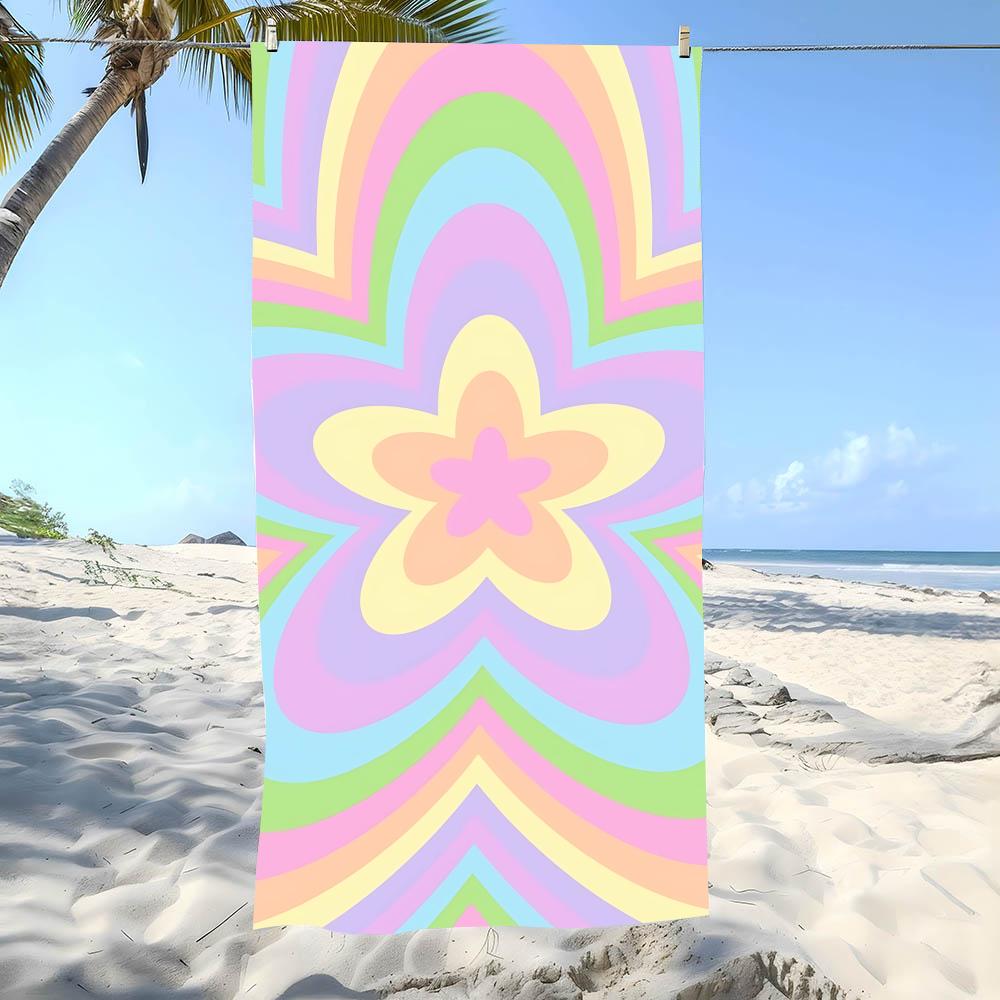 Macaron Sweet Wave Towel Beach Towel Oversized Super Absorbent Soft Swim Beachtowels For Men, Women