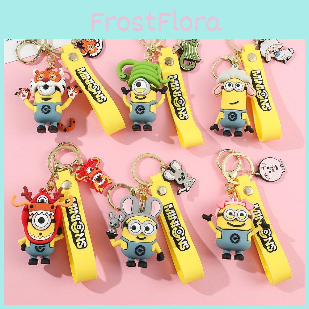 Adorable Cartoon Zodiac Silicone Keychain Cute Animal Car Hanging Charm