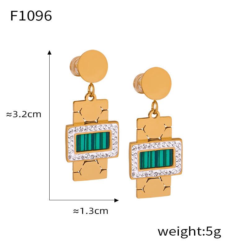 

Роскошный геометрический набор украшений с подвеской из стразов и белого перламутра