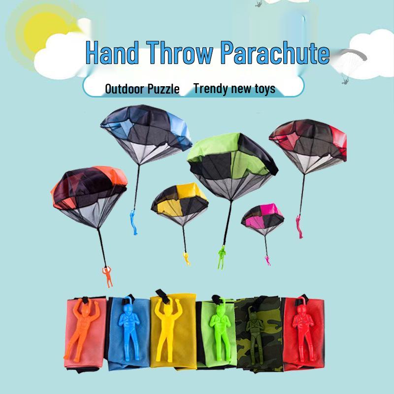 Children's Hand-Thrown Parachute Soldier Toy with Customizable Patterns