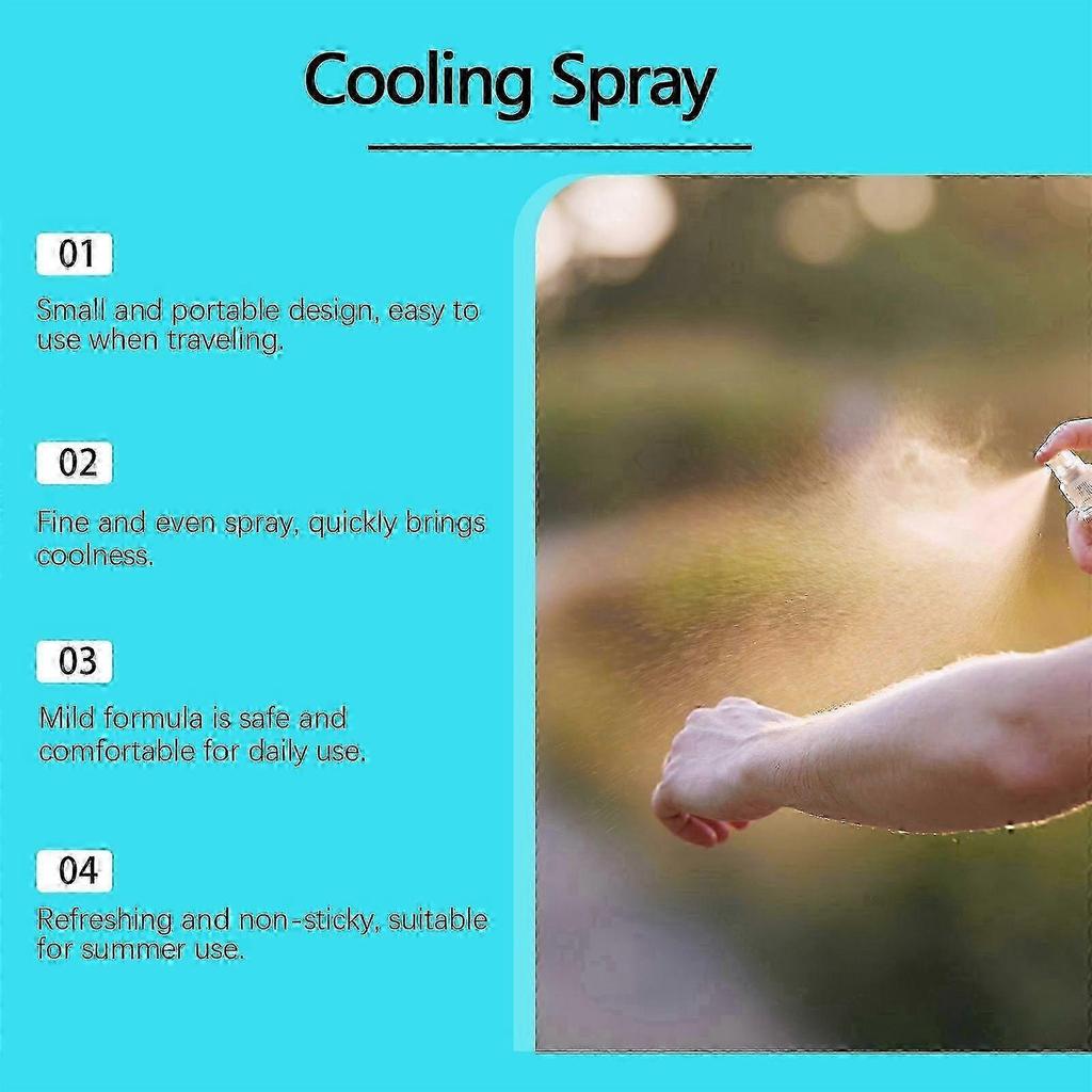 Spray Rinfrescante, 2 Pezzi Estivo Portatile per Esterno Corpo Rinfrescante Lenitivo Non Appiccicoso