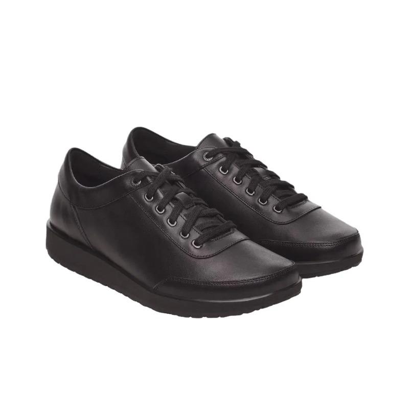 Birkenstock Honnef 365 Unisex Leather Lace-Up Retro Low Casual Shoes Black Narrow Fit 1029740 39