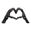 Skeleton Heart Hands Figurine Resin Love Gesture Statue Gothic Heart Shape Skeleton Hands Ornament for Home Halloween Desktop Decor