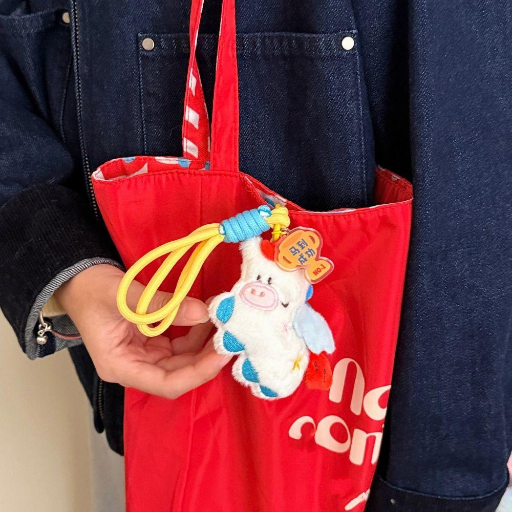 Funny Horse Year Pendant Cartoon Bag Charm Cute Plush Horse Keychain  New Year Gift