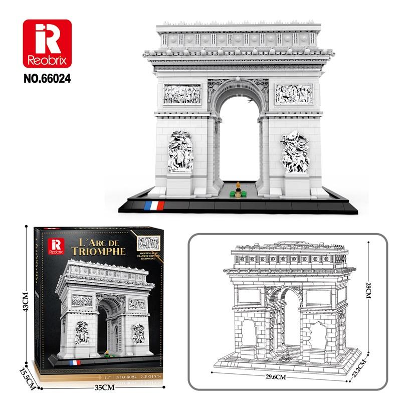Non-Toxic 3381Pcs Arc De Triomphe Model Building Blocks Paris Landmark Building Bricks Desktop Decoration Diy Toys For Kids Holiday Gifts