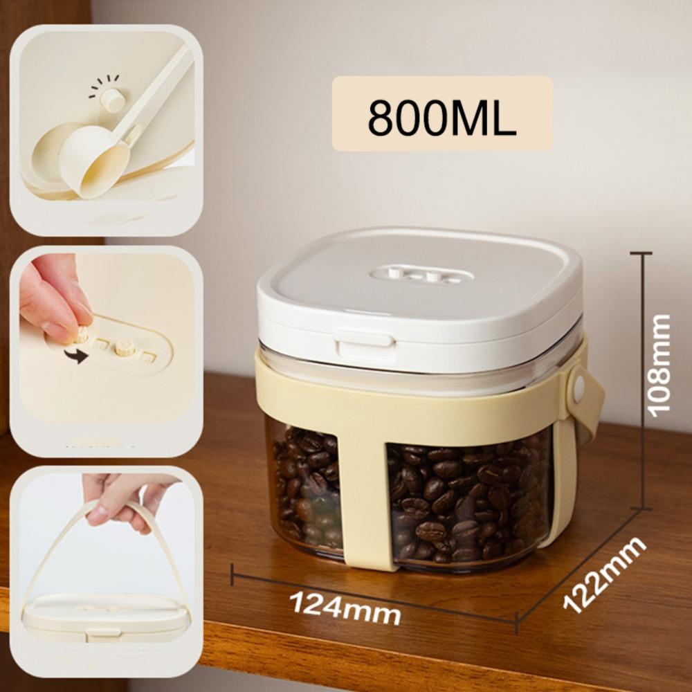 

with Scoop Handheld Sealed Jar UV-Resistant Food Sealed Bottles Milk Powder Storage Container Brown-800ml