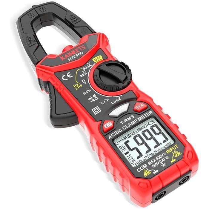 Multimeter - kaiweets - digital clamp meter ac/dc - 0-600a - 600v - zero function
