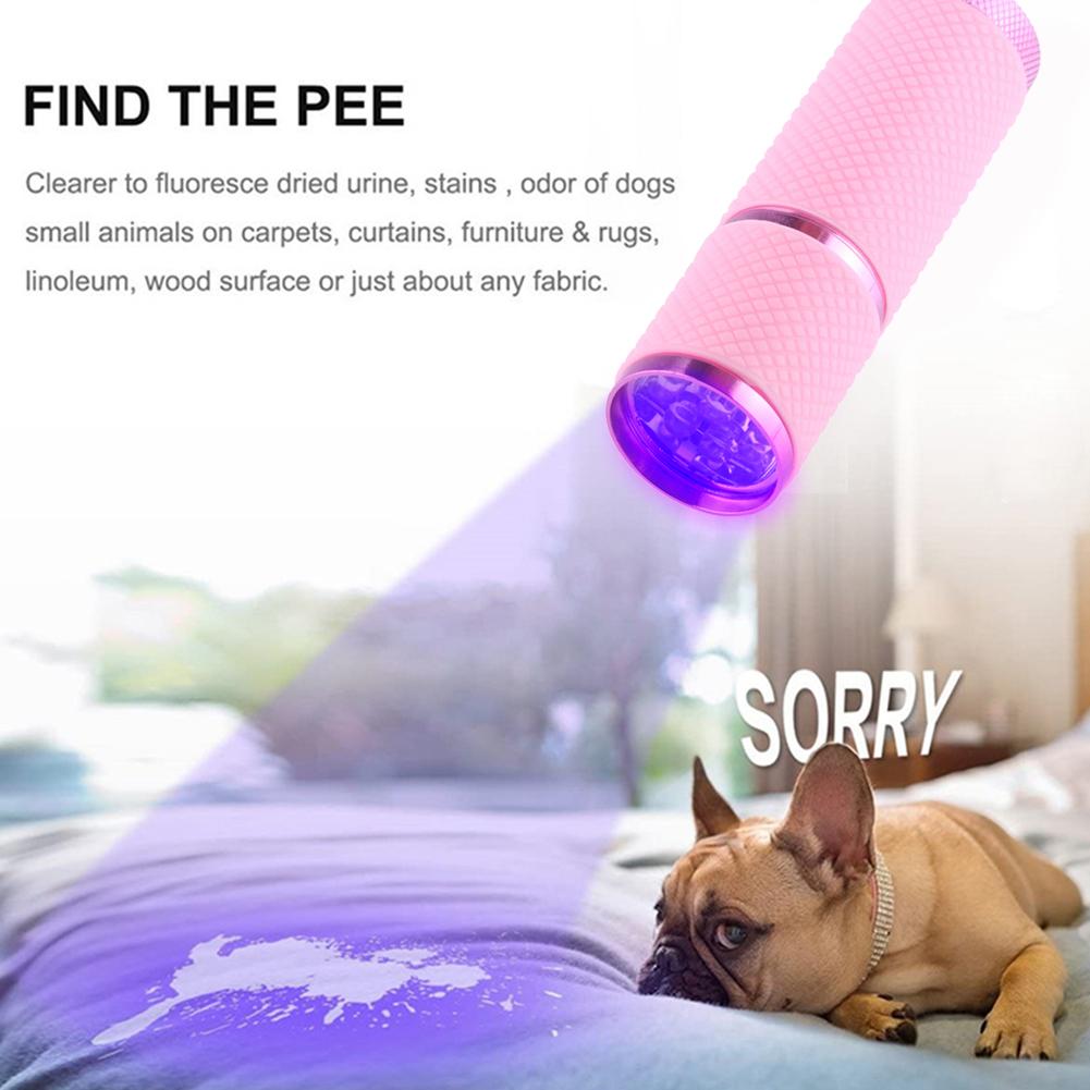 Nevenka 9 LED Glow In Dark Small Flashlights With Nylon Lanyard For Camping Pink