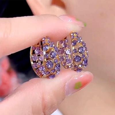 2024 Trendige Stilvolle Lila Strass Creolen - Einzigartiges, Elegantes und Vielseitiges Design