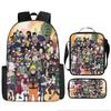Primary school students' new Naruto cartoon schoolbag three-piece backpack large-capacity backpack