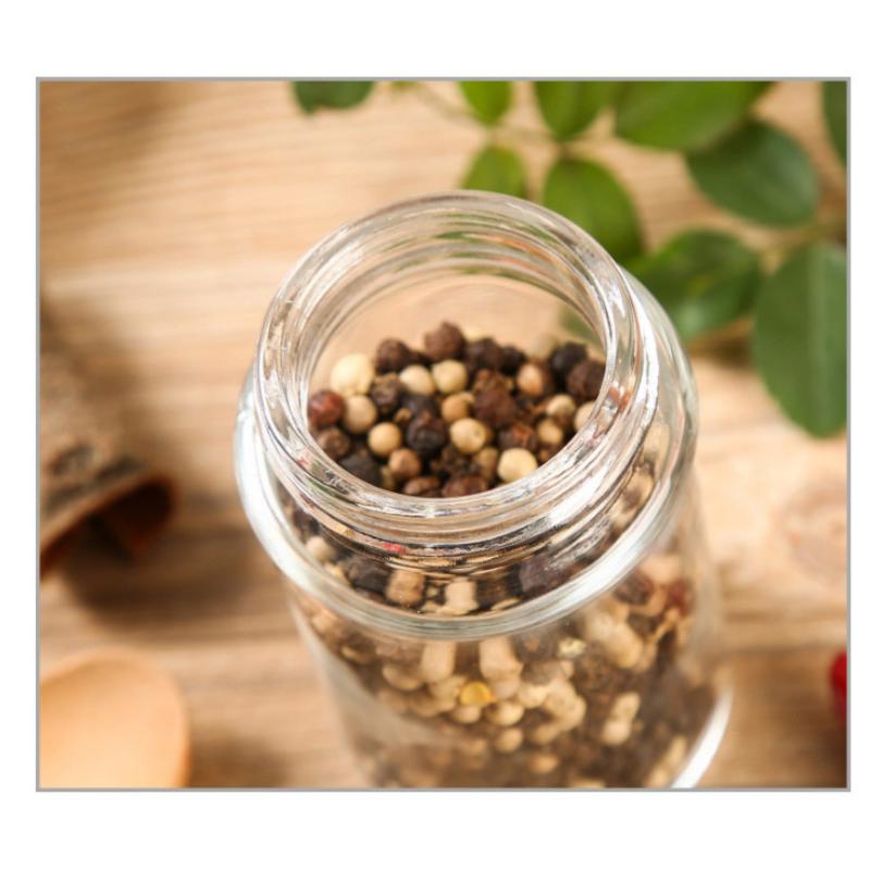 Glass Seasoning Bottle Seasoning Bottle Seasoning Pot Stainless Steel Rotating Lid Kitchen Utensils Pepper Shaker Barbecue Set