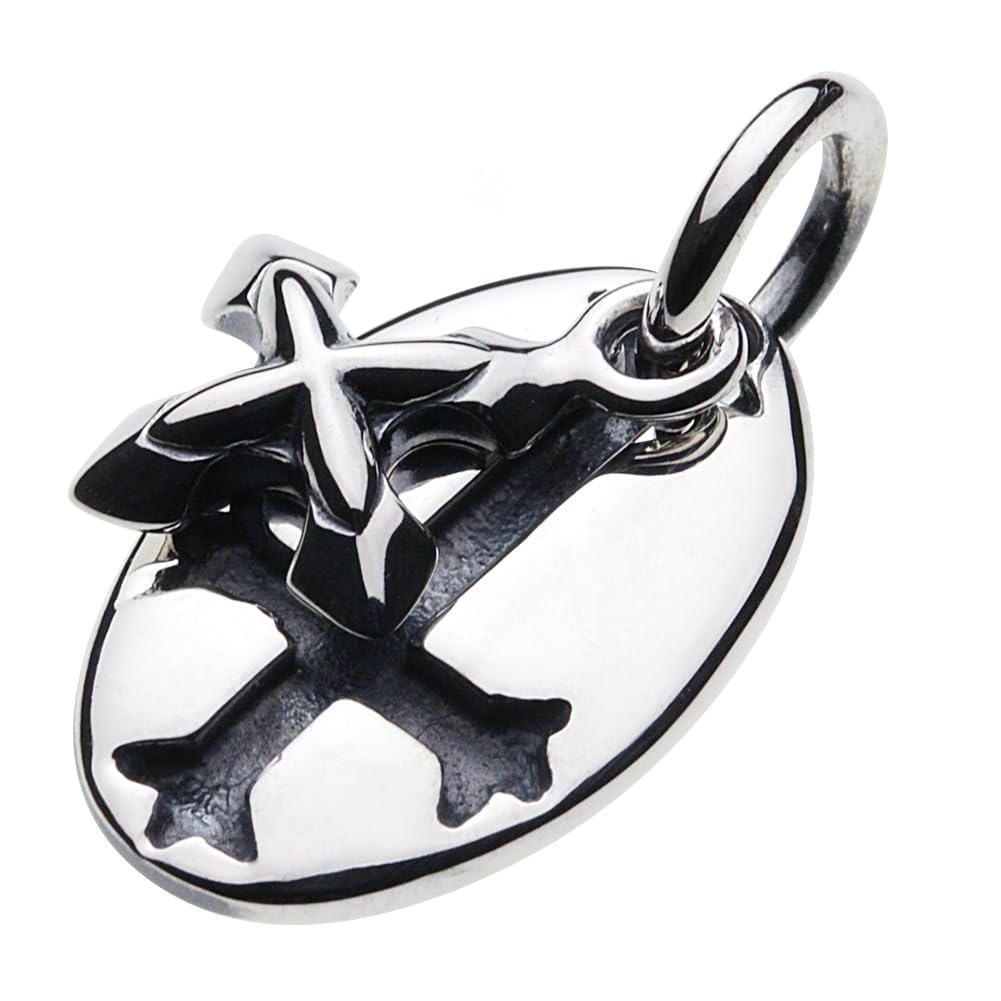 

Перевернутый крест овальный кулон серебро p0177 [Cenote] [925 аксессуары]