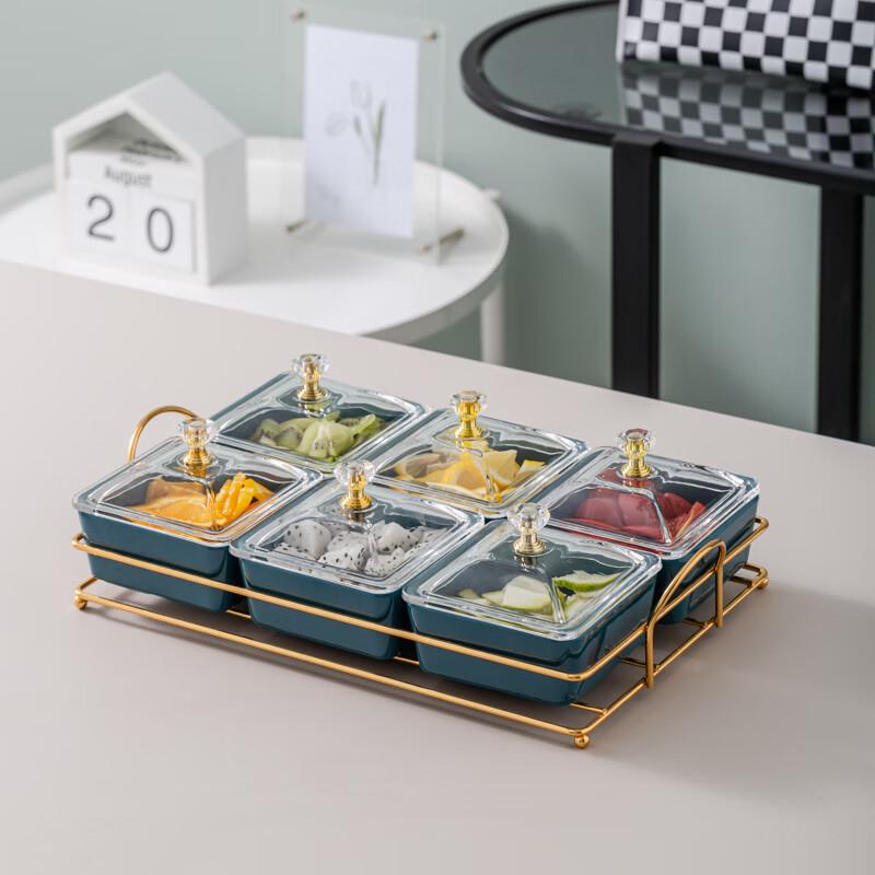 Hanyou Melamine 6-Compartment Serving Platter Set