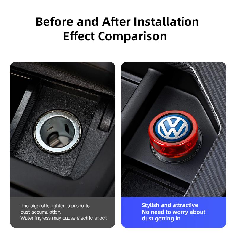 Car Cigarette Lighter Cover Car Accessories For VW Golf Polo Tiguan Touran Jetta Passat CC T5 GTI Scirocco Magotan T-Cross T-ROC zl5