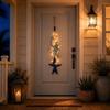 Hanging Lighted Wooden Fish Wall Decor Mediterranean Decorative Starfish  Restaurant Wall Art