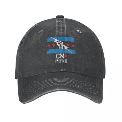 Casquette de Baseball CM Punk Best In The World pour Hommes et Femmes Casquettes en Coton Usé Chapeau Vintage pour l'Extérieur Course à Pied Golf Casquette Snapback