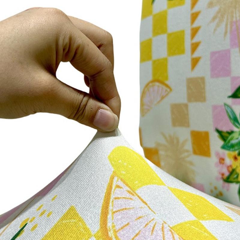 Printed Chair Cover Instagram Style Botanical Pattern Elastic Chair Cover All Season Universal Integrated Backrest Chair Cover