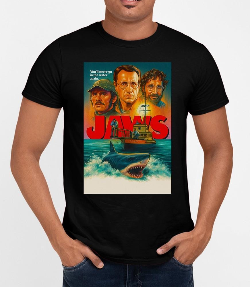 

Jaws Comic Boat T-Shirt Cool Retro Movie Film Classic Tee Gift Xmas Unisex T-Shirt M