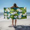 1pc Tropical Hibiscus Floral Pattern 2D Printed Microfiber Beach Towel, Quick Dry Super Absorbent. Great for Beach, Pool