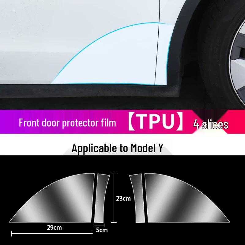 Tesla Model Y Exterior Door Handle & B-Pillar Protection Film - Refreshed TPU Version