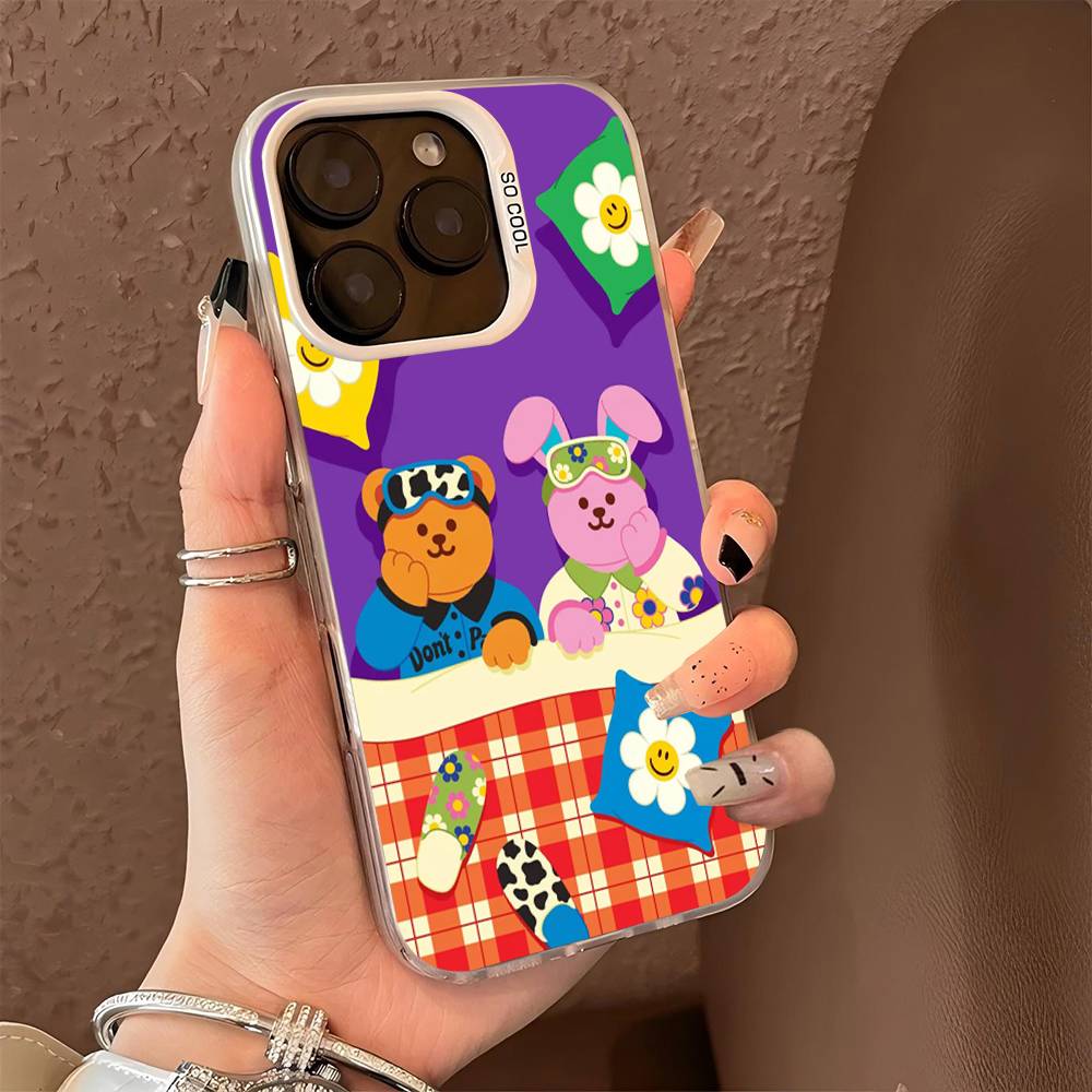 

Cartoon Cute W-Wiggle W-WiggleS Phone Case For IPhone 17 16 15 14 11 12 13 Pro Max Pro Plus Colored Silver Cover iPhone 16 pro