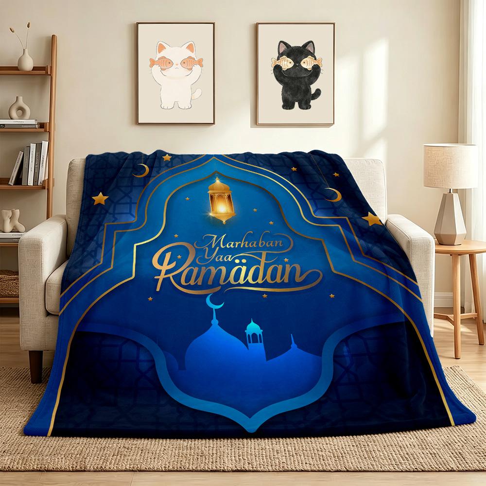 Ramadan Greetings Flannel Blanket Throw Blanket Soft Warm Sofa Bed Camping Car home Decor Unique Christmas Gift C9302533