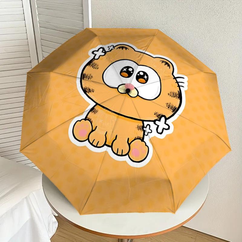 1pc Cute Tiger Sticker Automatic Open/Close Umbrella, Lightweight Design for Everyone,Durable Canopy yy251014099