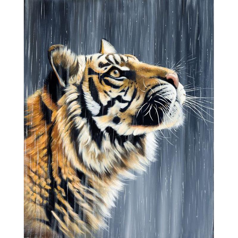 5D DIY-diamantmaleri helrundt bor Dyr tiger korssting mosaikkkunst oljemaleri diamantbroderi hjemmedekorasjon