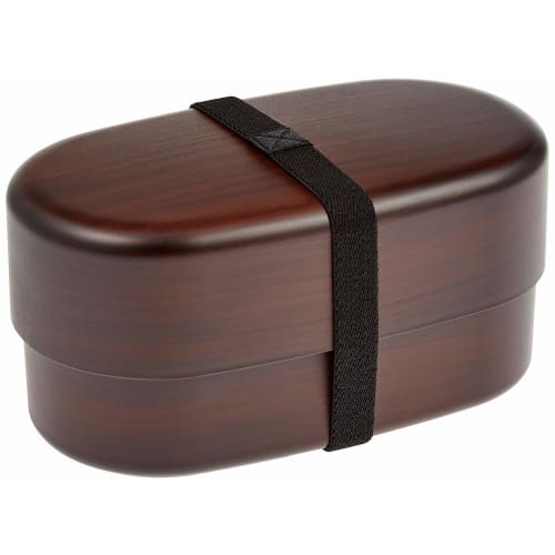 

HAKOYA Jumbo Oval Lunch Box, Red Wood Grain, 50555
