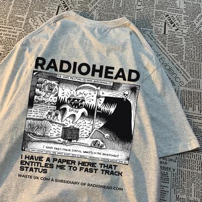 Radiohead Περιοδεία Βόρειας Αμερικής Rock Μπλουζάκι Άνδρες Γυναίκες Hip Hop Αναπνέον Ρούχο Αναπνέον Φαρδύ Μπλουζάκι Νέο Βαμβακερό Μπλουζάκι